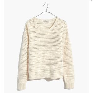 Madewell Cream Open-Knit Pullover Sweater